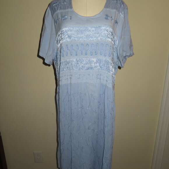 Naqui Periwinkle Blue Embroidered Dress - Picture 5 of 8